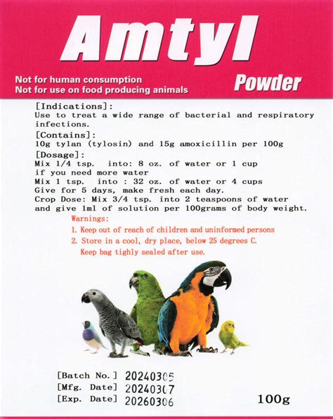 Amtyl The Best Broad Spectrum Antibiotic Available For Birds – Pet.